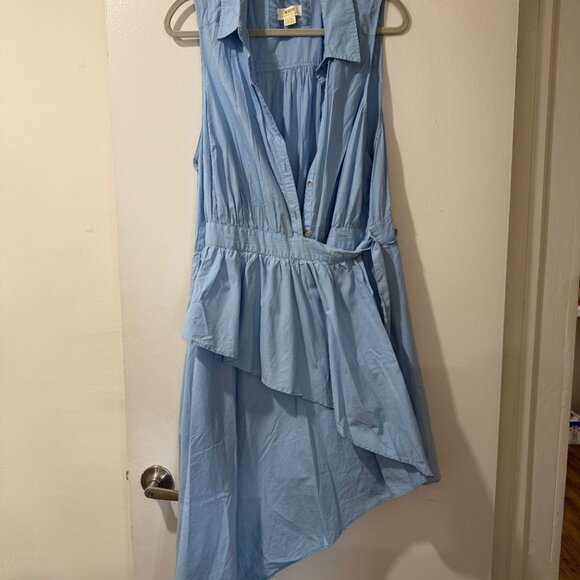 💙 Maeve by Anthropologie Asymmetrical Halter Midi Wrap Shirt Dress - Size 18W - Picture 5 of 12